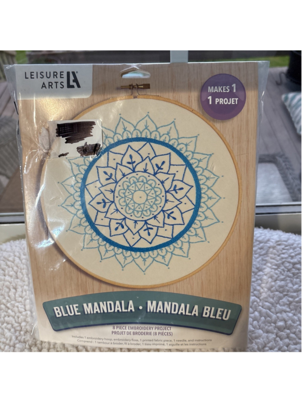 Leisure Arts Blue Mandala Embroidery Kit New Leaf Stitchery DIY Craft New